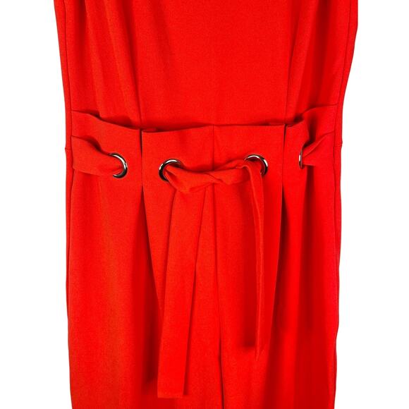 Spense Jumpsuit Small Coral Sleeveless Cropped Stretch Drawstring New - Picture 12 of 12